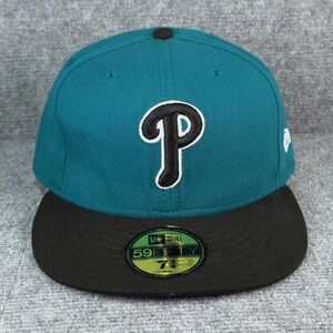 VINTAGE Philadelphia Phillies Hat Cap Wool Fitted Green 7 3/4 MLB Mens USA Made